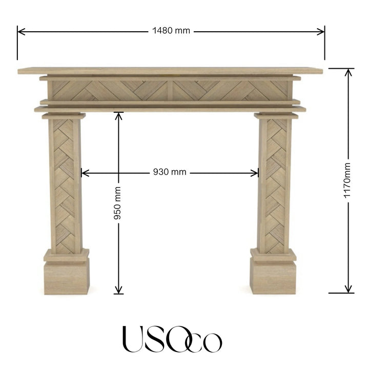 1.5m Full Fire Mantel Surround | Solid Hardwood