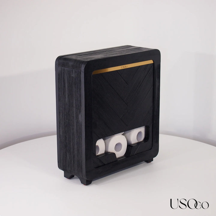 USOco Garde-Rouleaux 12 - Genuine Acacia | Toilet Roll Organiser