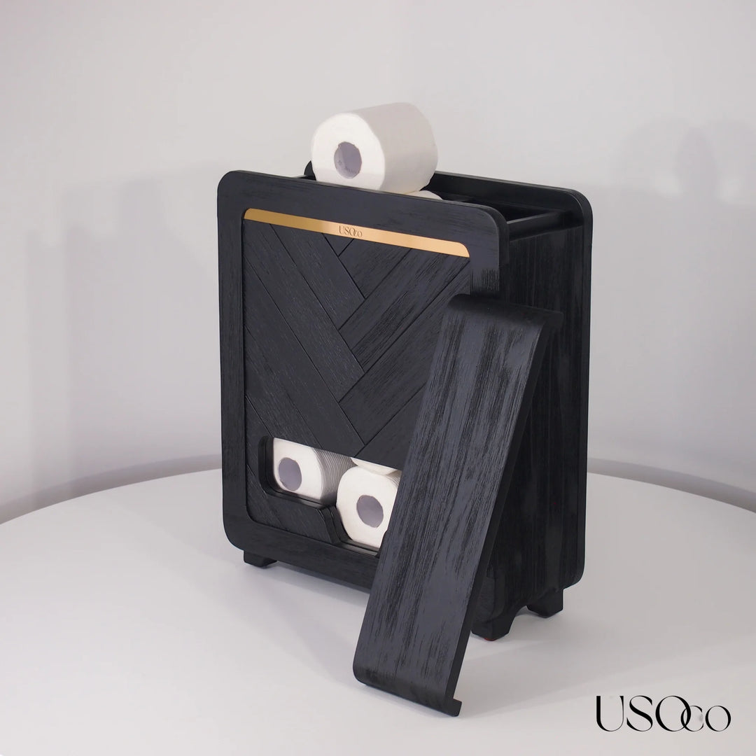 USOco Garde-Rouleaux 12 - Genuine Acacia | Toilet Roll Organiser