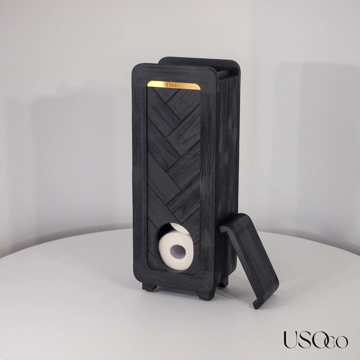 USOco Garde-Rouleaux 6 - Genuine Acacia | Toilet Roll Organiser