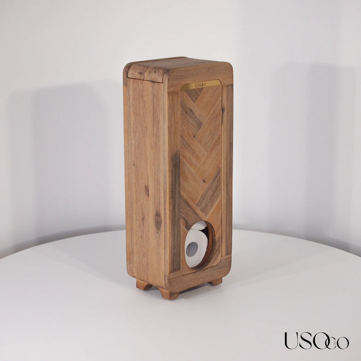 USOco Garde-Rouleaux 6 - Genuine Acacia | Toilet Roll Organiser