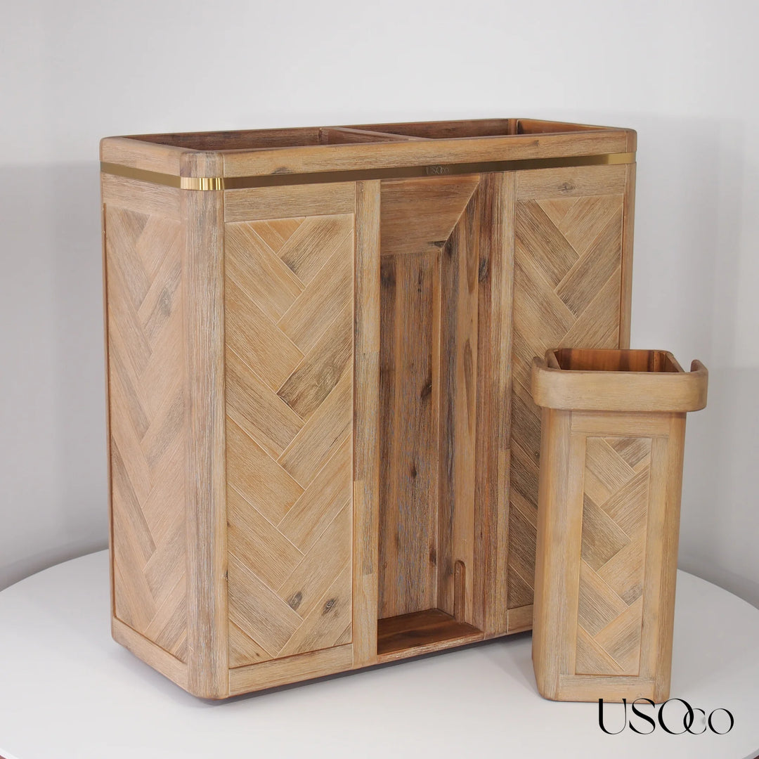 USOco Linge Parfait - Genuine Acacia | Laundry Hamper