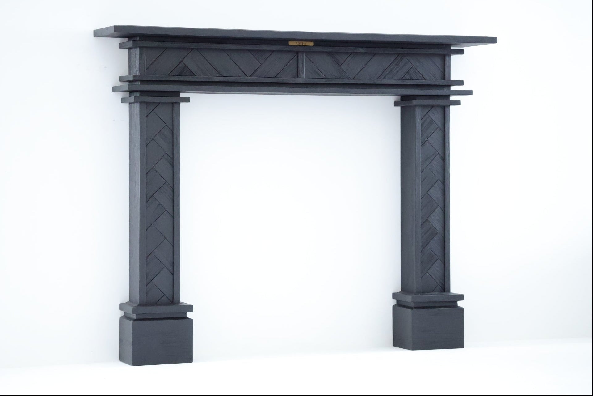 1.5m Full Fire Mantel Surround | Solid Hardwood | Black