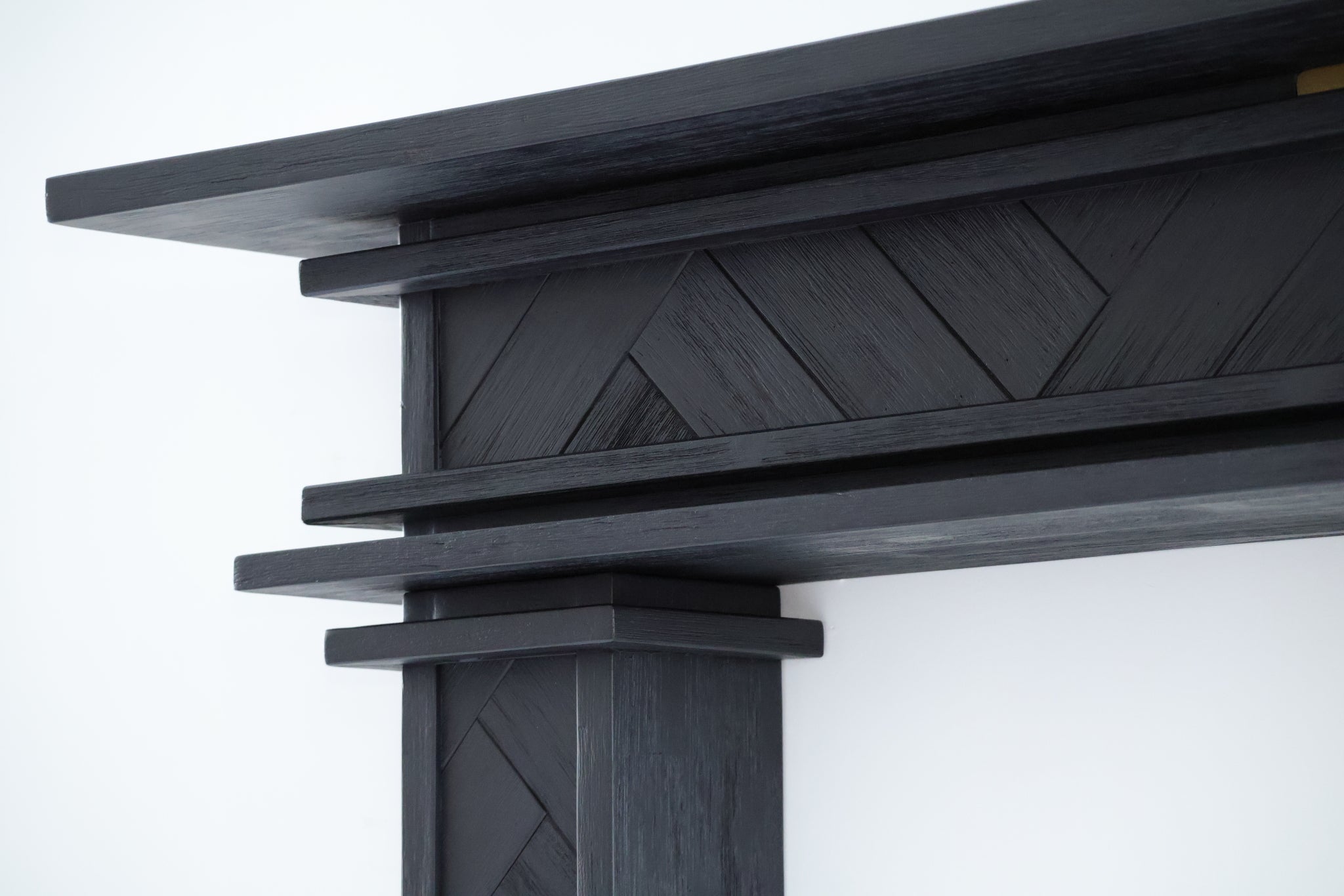 1.5m Full Fire Mantel Surround | Solid Hardwood | Black