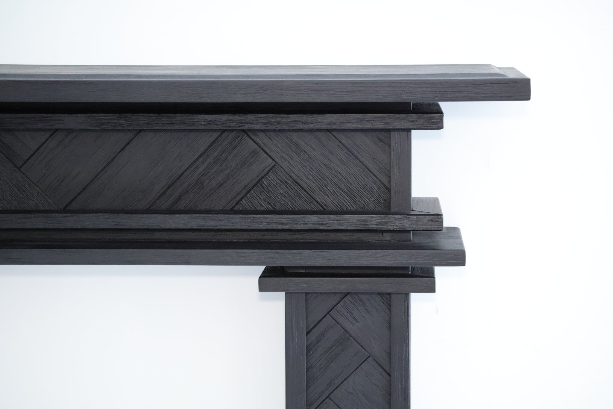 1.5m Full Fire Mantel Surround | Solid Hardwood | Black