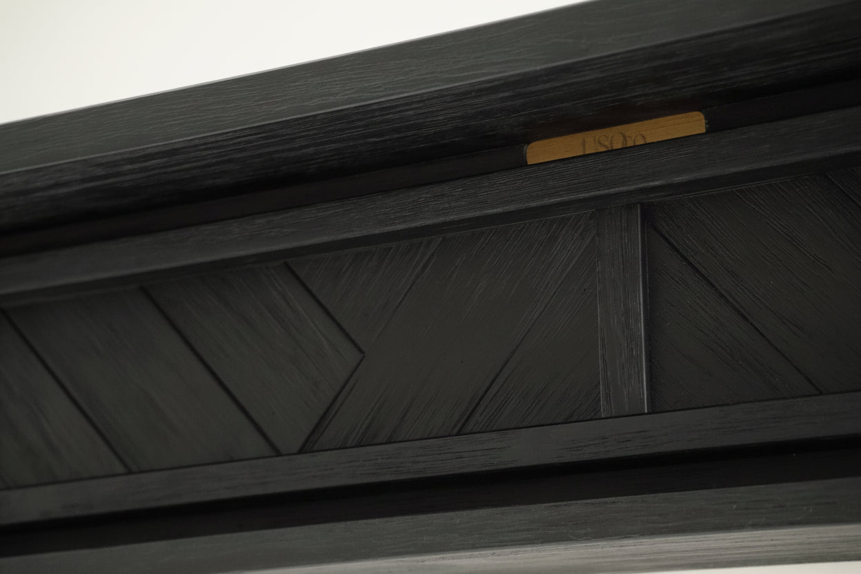 1.5m Floating Fireplace Mantel | Solid Acacia Hardwood | Black