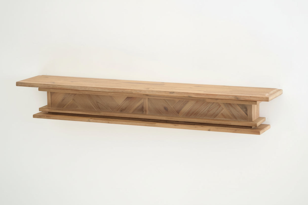 1.5m Floating Fire Mantel | Solid Hardwood | Natural