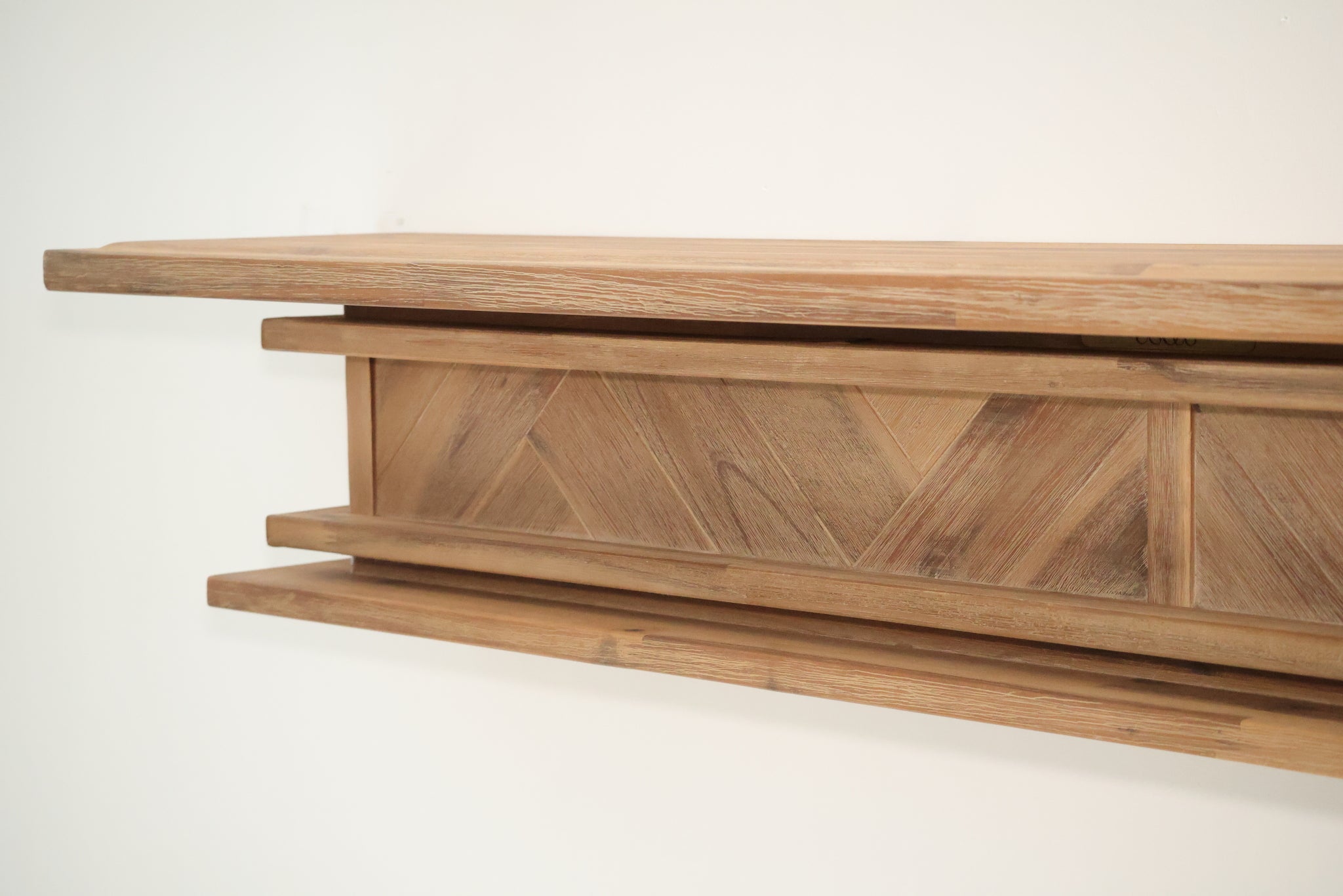 1.5m Floating Fireplace Mantel | Solid Acacia Hardwood | Natural Timber