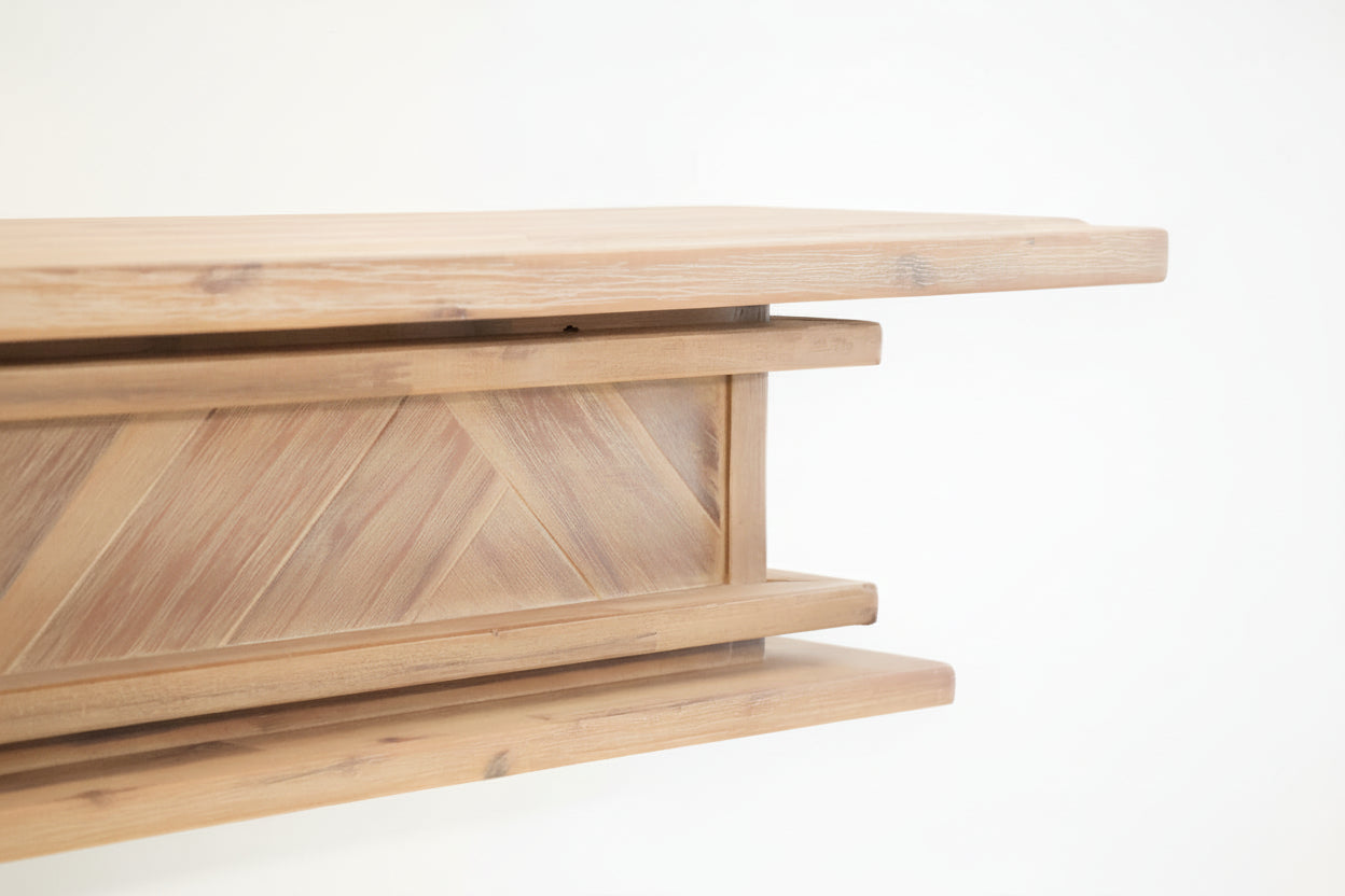 1.5m Floating Fireplace Mantel | Solid Acacia Hardwood | Natural Timber