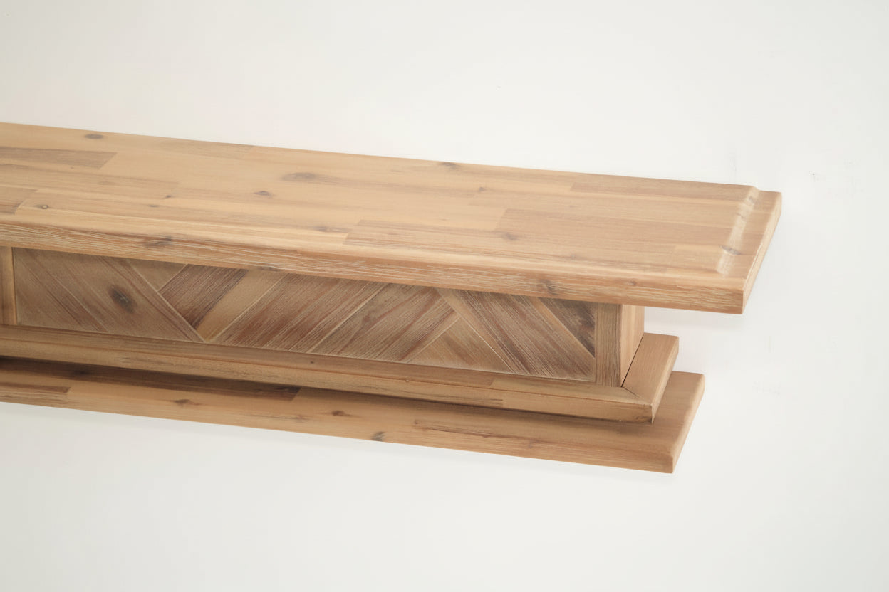 1.5m Floating Fireplace Mantel | Solid Acacia Hardwood | Natural Timber