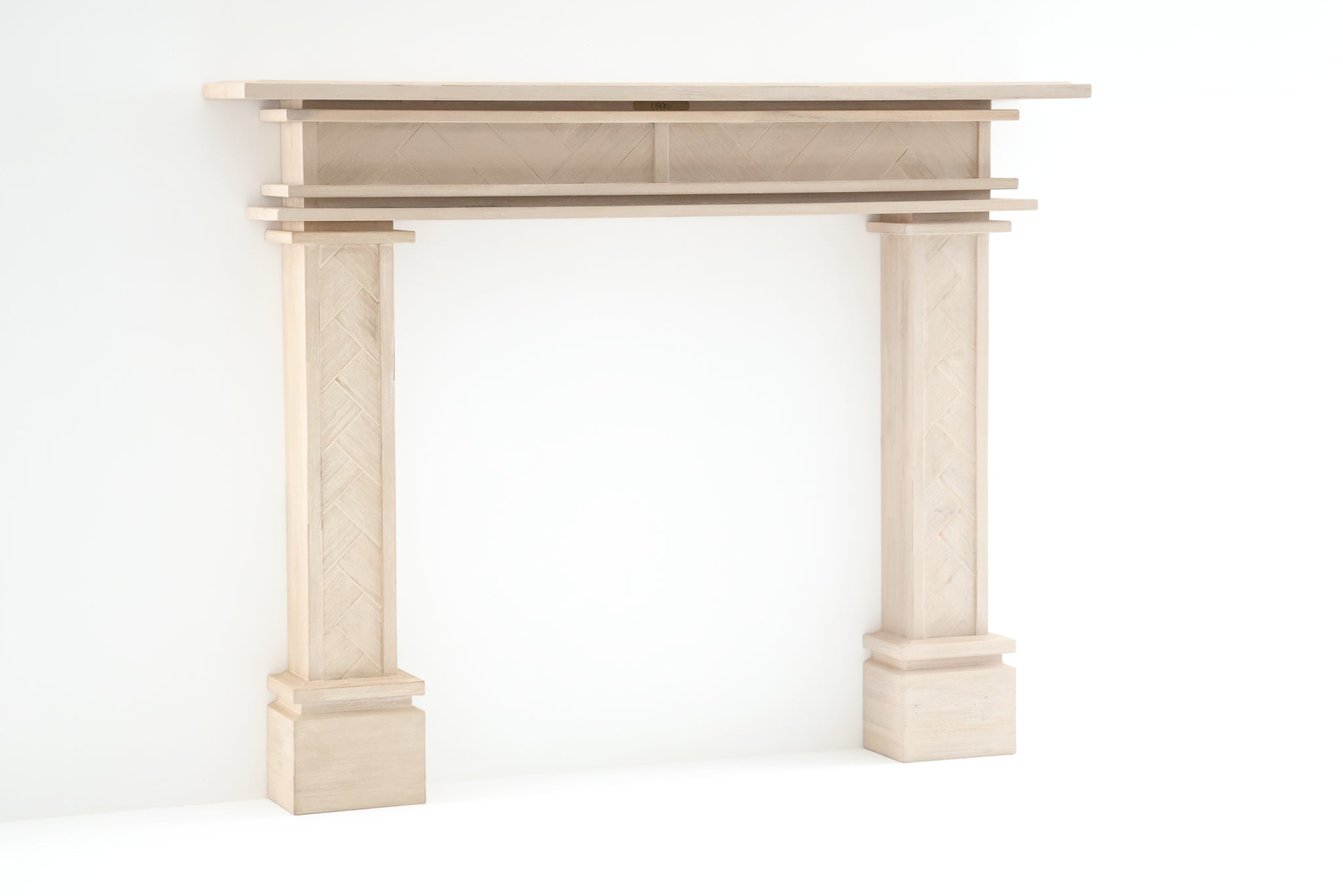 1.5m Full Fireplace Mantel Surround | Solid Acacia Hardwood | White