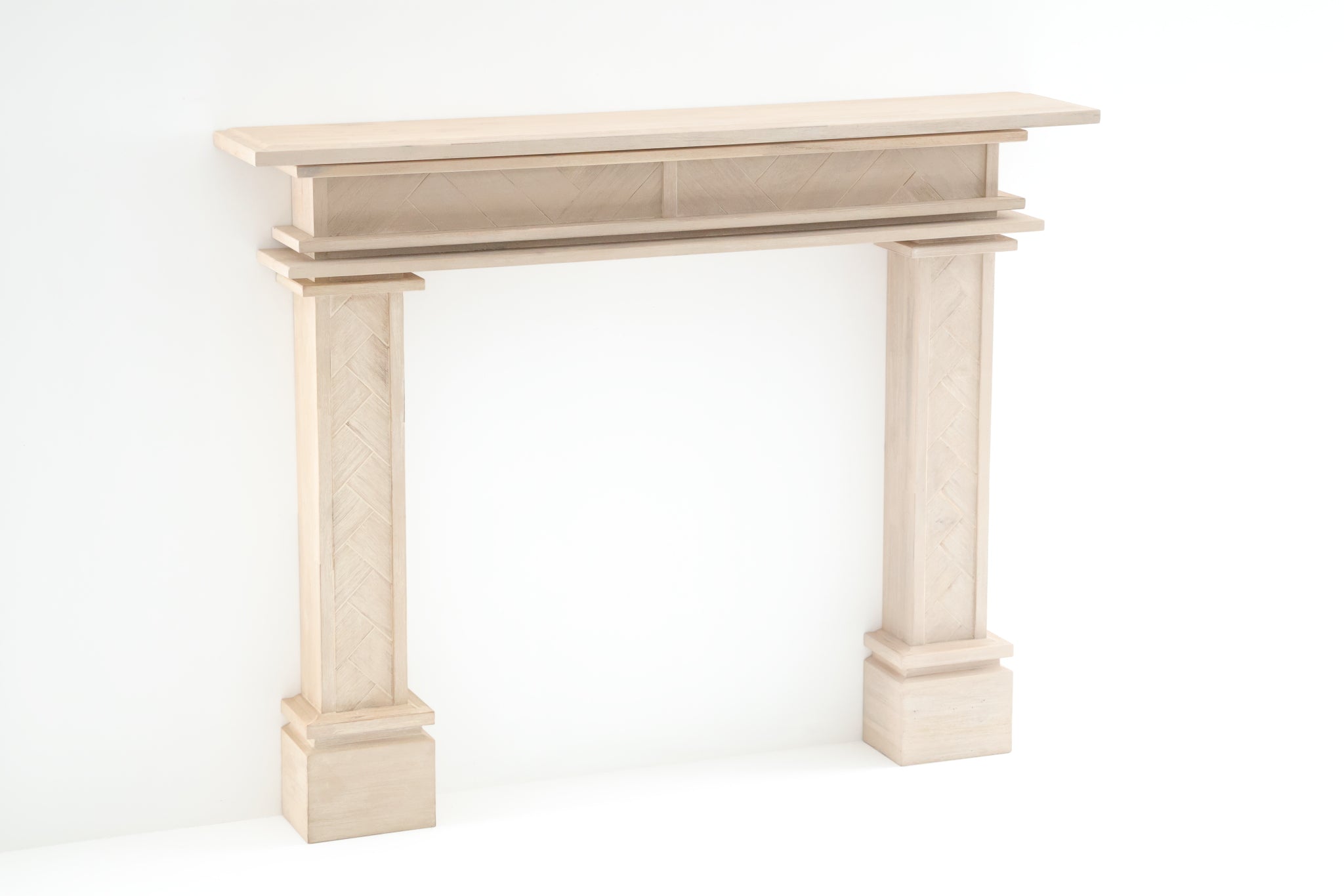 1.5m Full Fire Mantel Surround | Solid Hardwood | White Wash