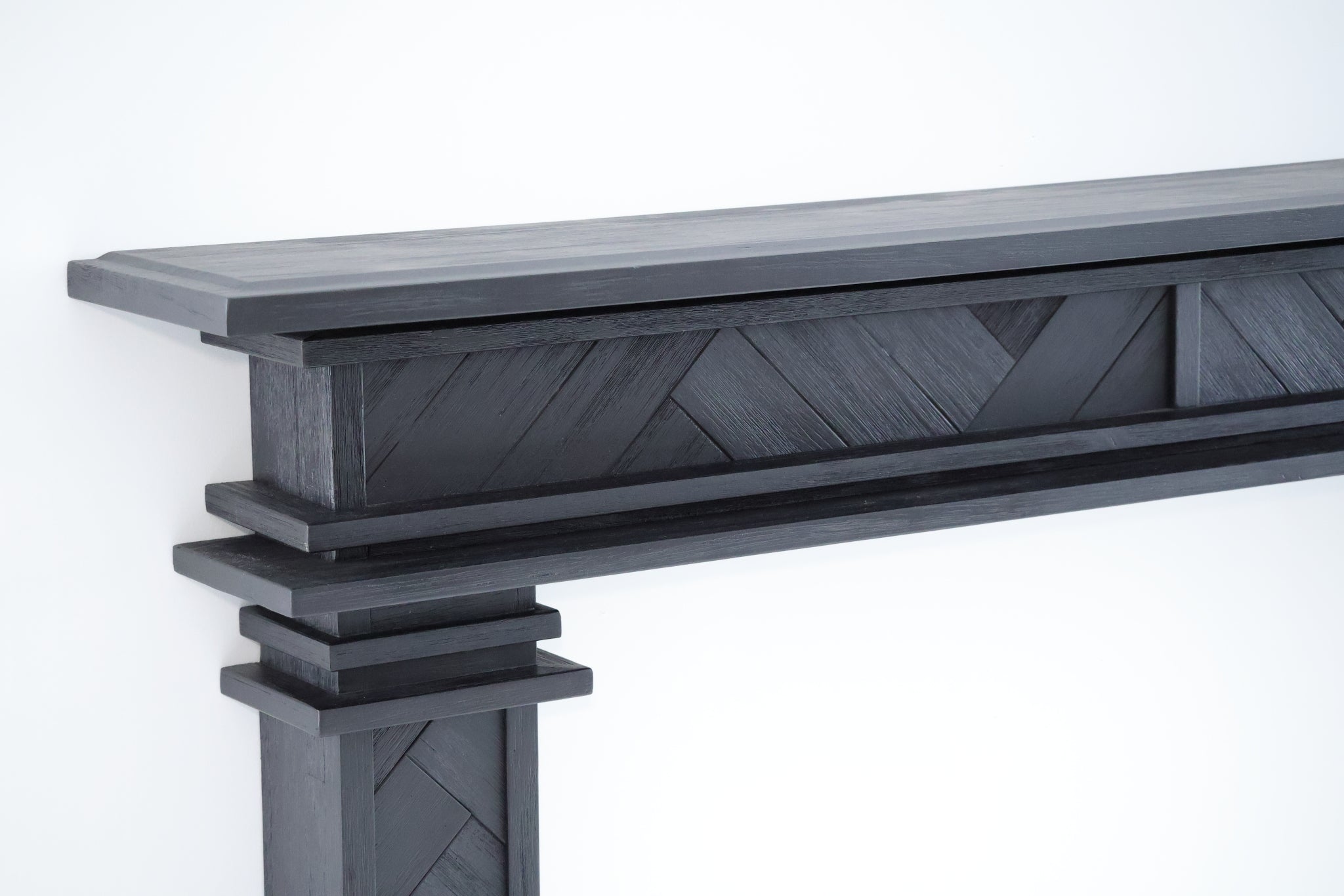 1.7m Full Fire Mantel Surround | Solid Hardwood | Black