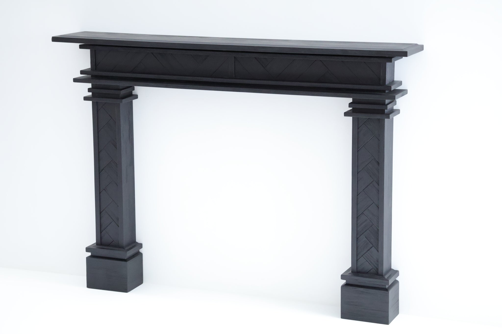 1.7m Full Fire Mantel Surround | Solid Hardwood | Black