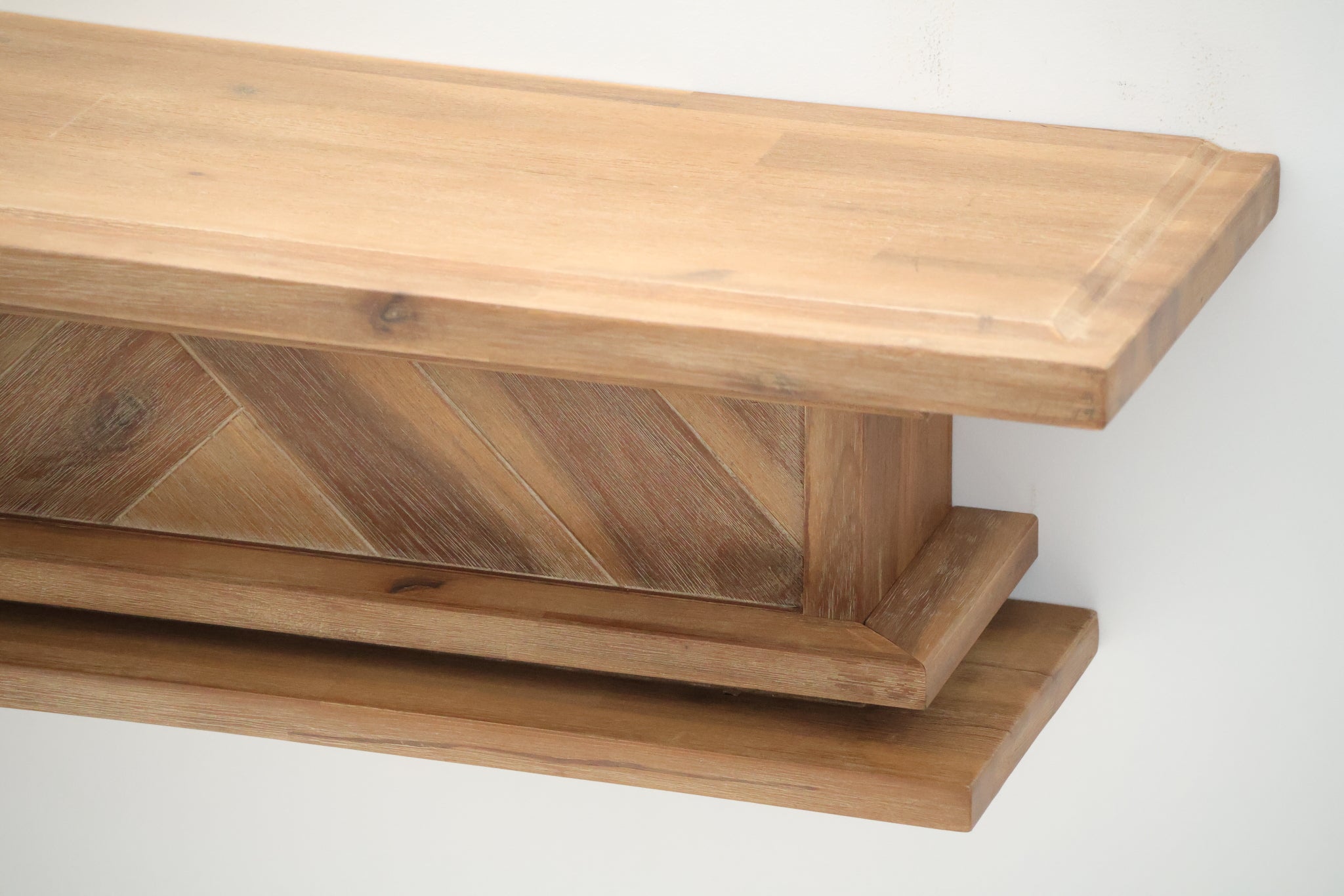 1.7m Floating Fireplace Mantel | Solid Acacia Hardwood | Natural Timber