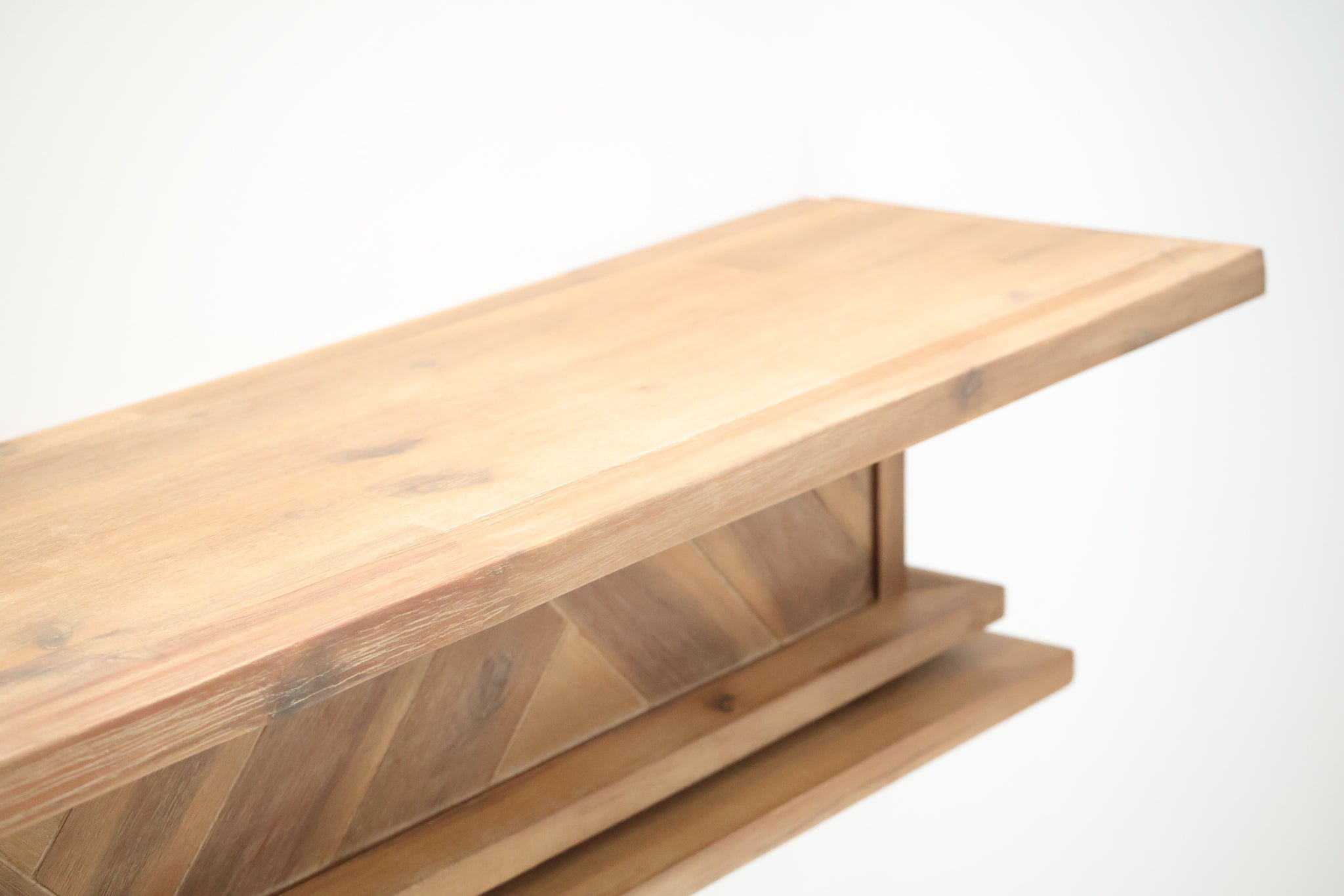 1.7m Floating Fireplace Mantel | Solid Acacia Hardwood | Natural Timber