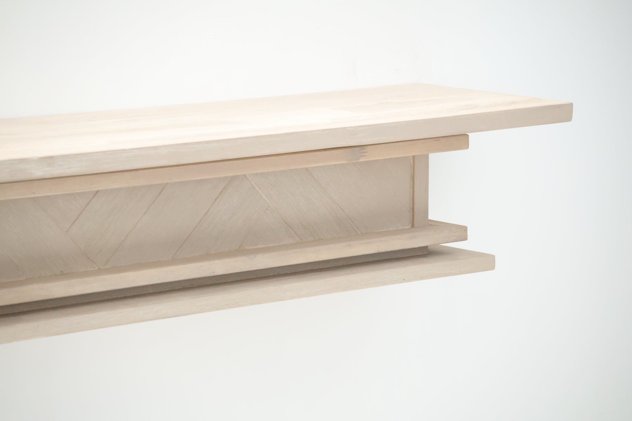1.7m Floating Fire Mantel | Solid Hardwood | White