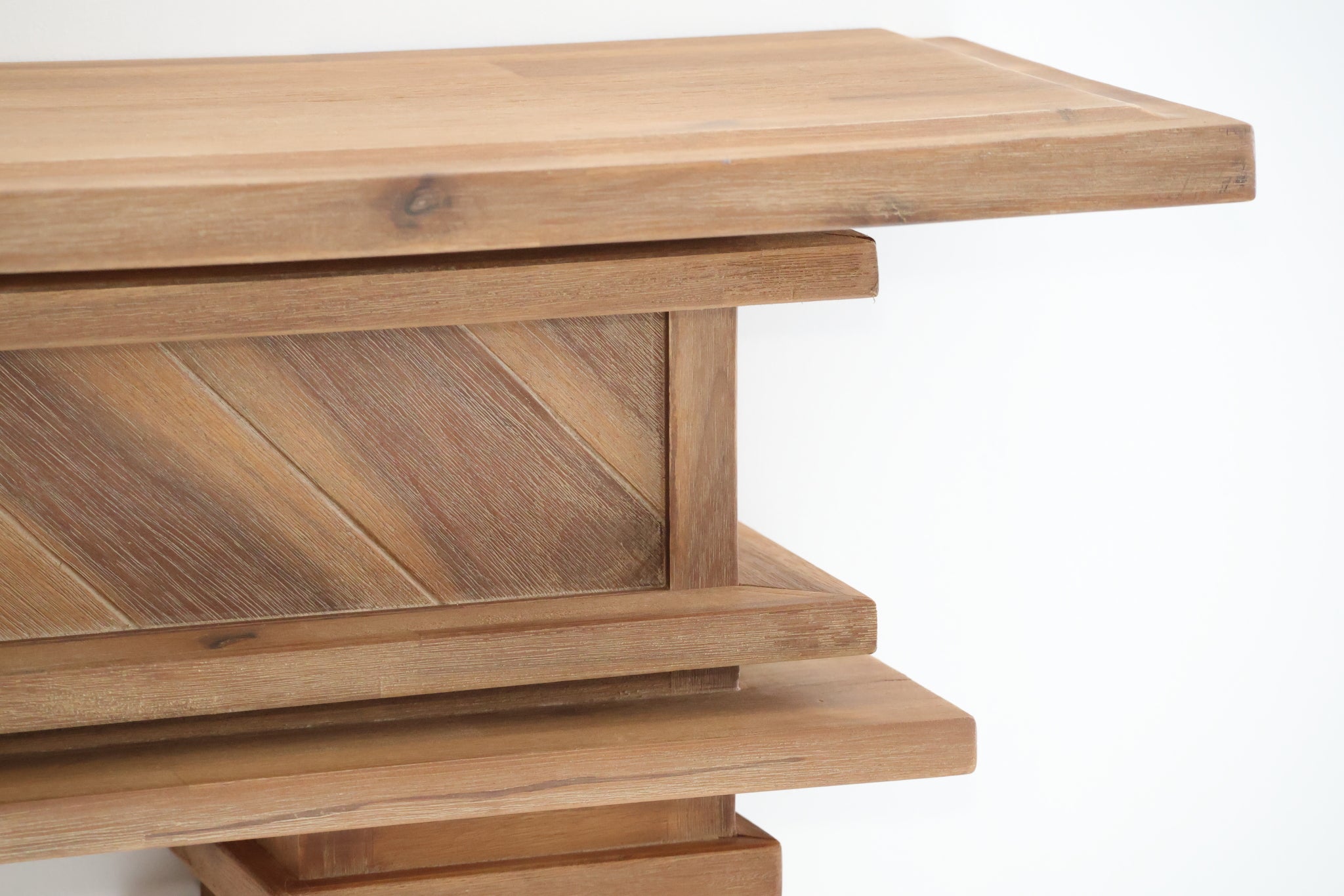 1.7m Full Fireplace Mantel Surround | Solid Acacia Hardwood | Natural Timber