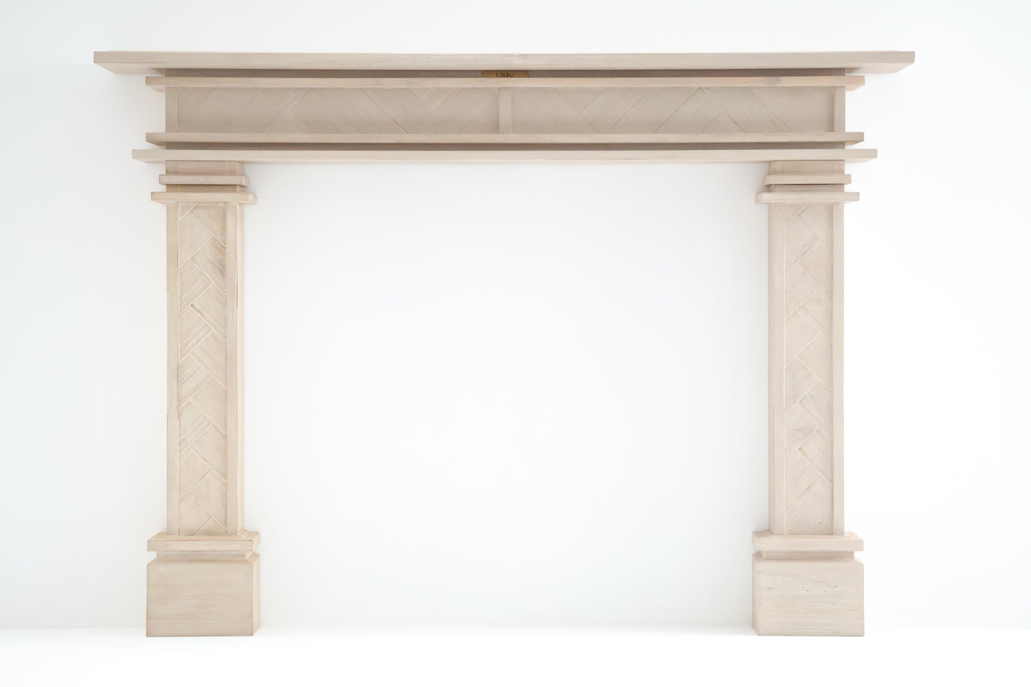 1.7m Full Fire Mantel Surround | Solid Hardwood | White Wash