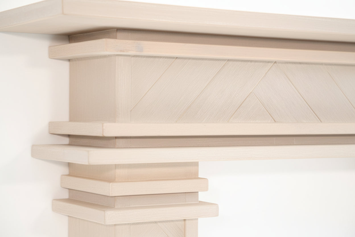 1.7m Full Fireplace Mantel Surround | Solid Acacia Hardwood | White