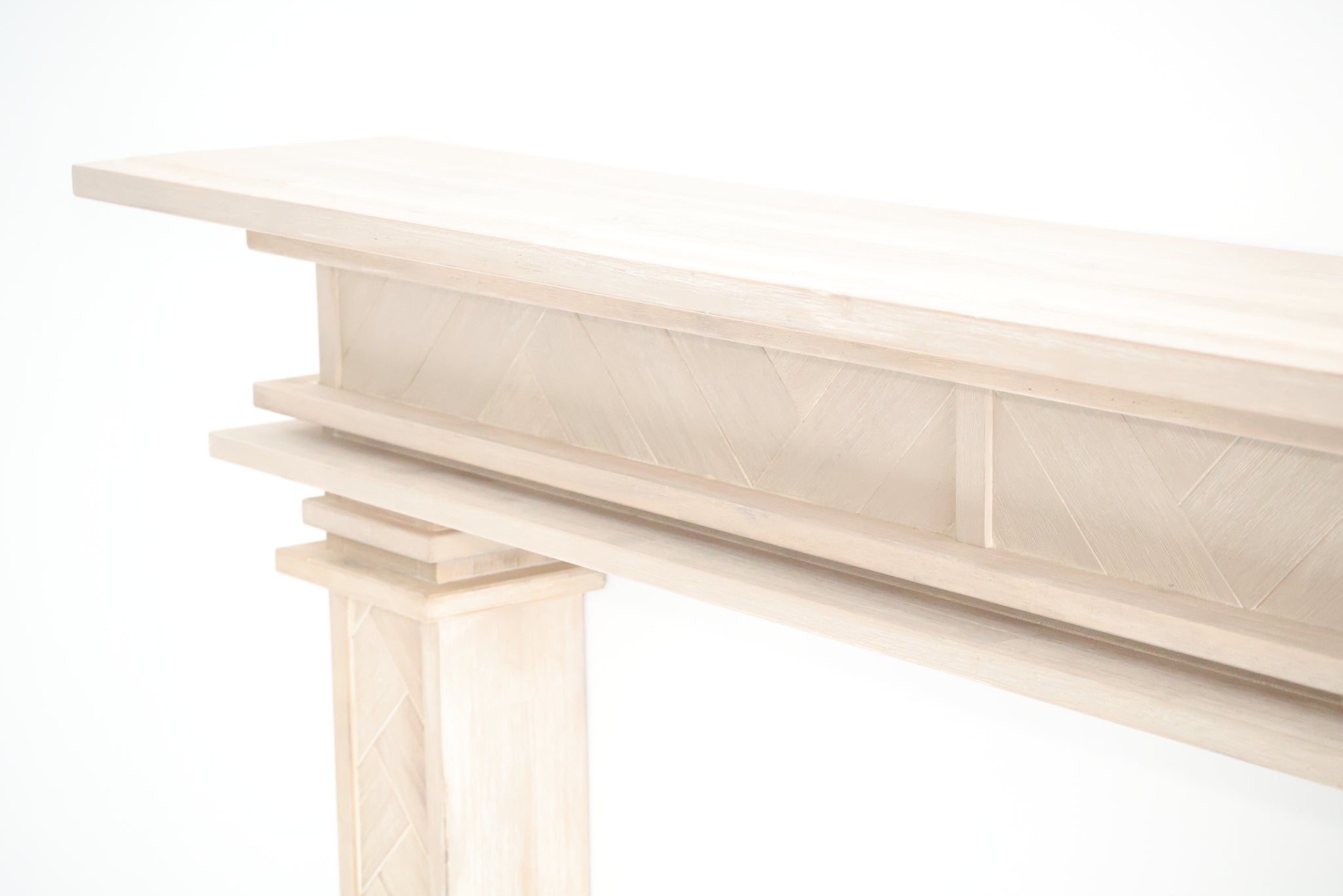 1.7m Full Fireplace Mantel Surround | Solid Acacia Hardwood | White
