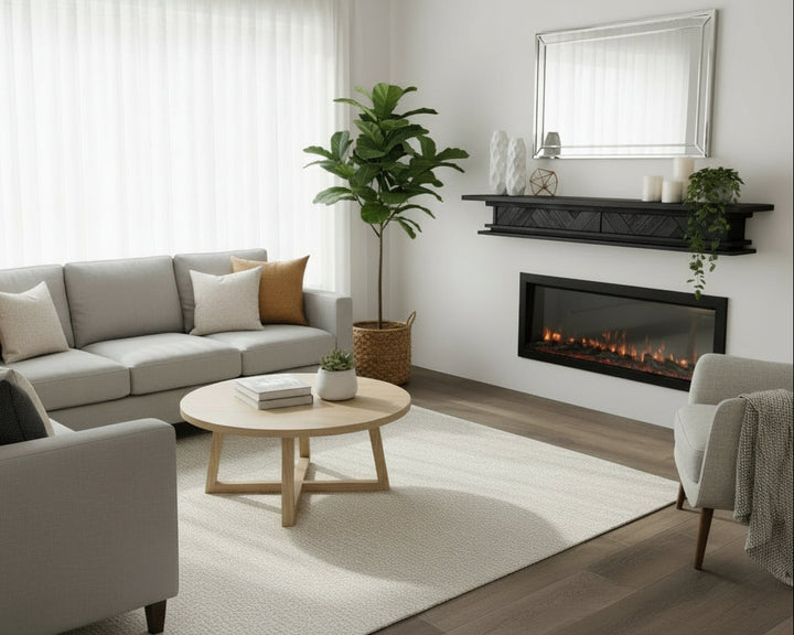 1.7m Floating Fire Mantel | Solid Hardwood
