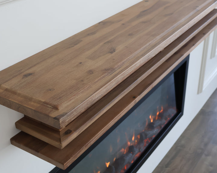 1.5m Floating Fire Mantel | Solid Hardwood