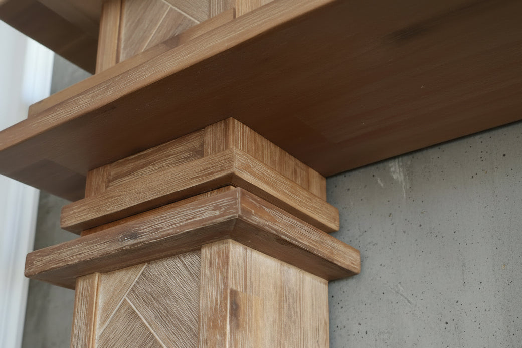 1.7m Full Fire Mantel Surround | Solid Hardwood | Natural