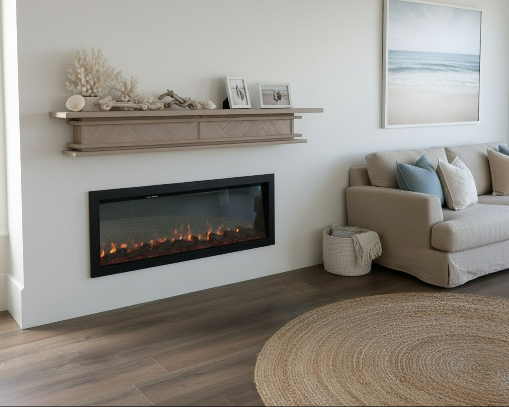 1.7m Floating Fire Mantel | Solid Hardwood